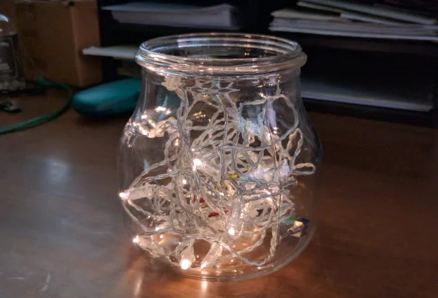 White Twinkle Lights in a Jar