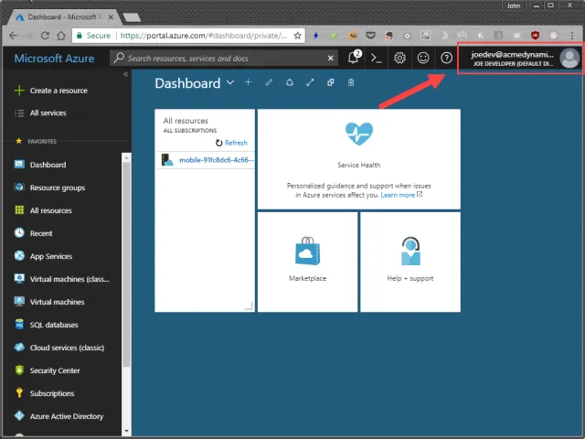 Microsoft Azure Portal (modified)