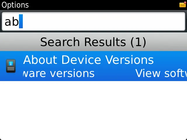 BlackBerry Options Application