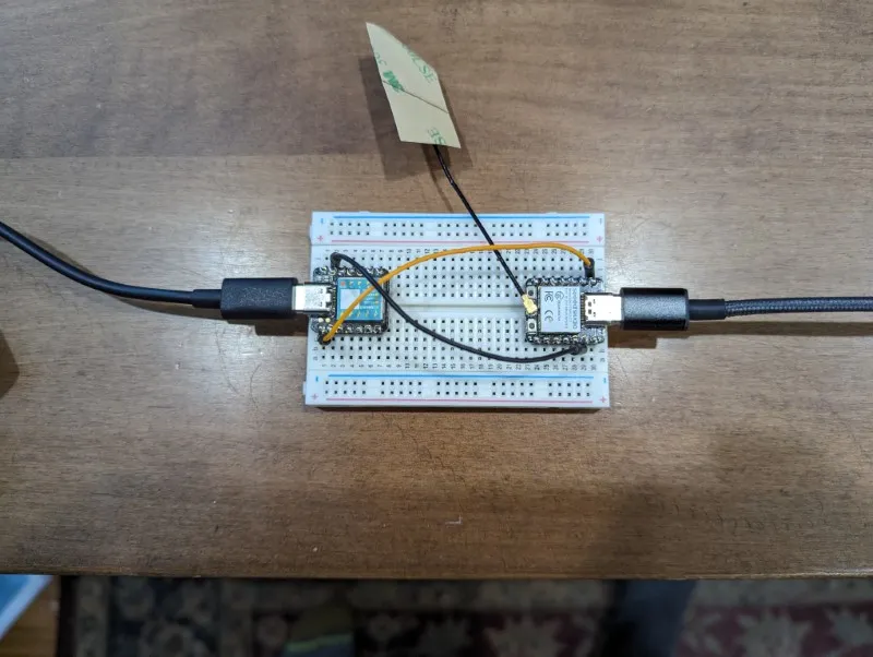 Two Xiao boards connected together