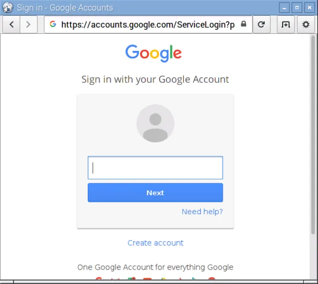 Google Account Login Page