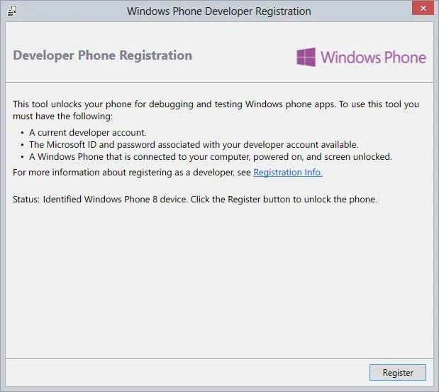 WP8 Device Registration